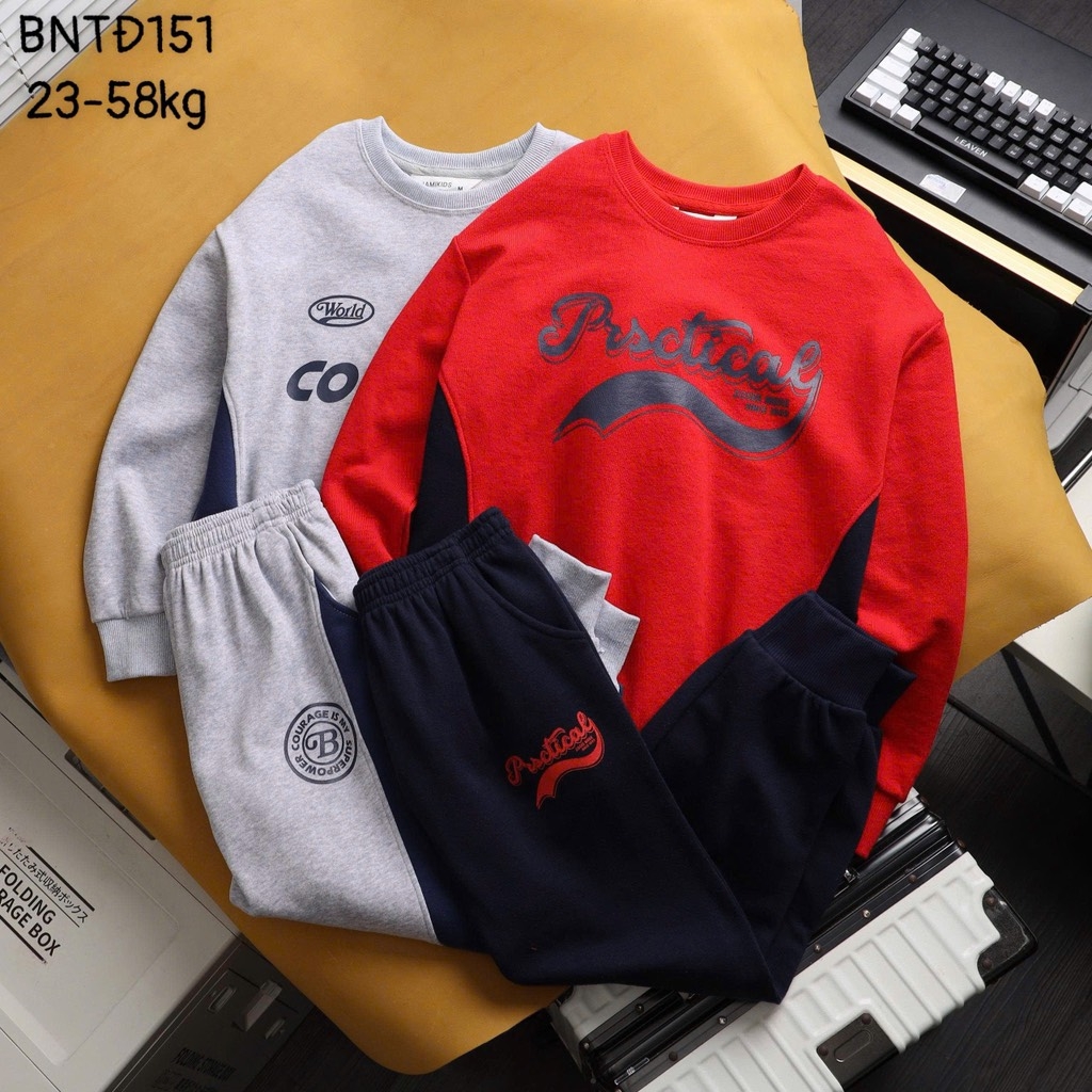 BỘ DÀI NỈ COURAGE PRACTICAL PHỐI MÀU BÉ TRAI SIZE ĐẠI