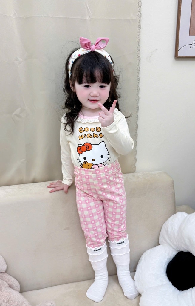 SET 2 BỘ DÀI MÈO HELLO KITTY TONE BE BÉ GÁI SẴN (SALE 99k)