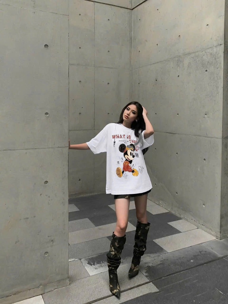 ÁO PHÔNG DISNEY TRẮNG CỘC TAY NỮ SẴN