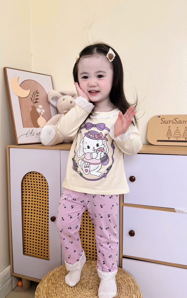 SET BỘ DÀI REN QUẦN TÍM BÉ GÁI SẴN