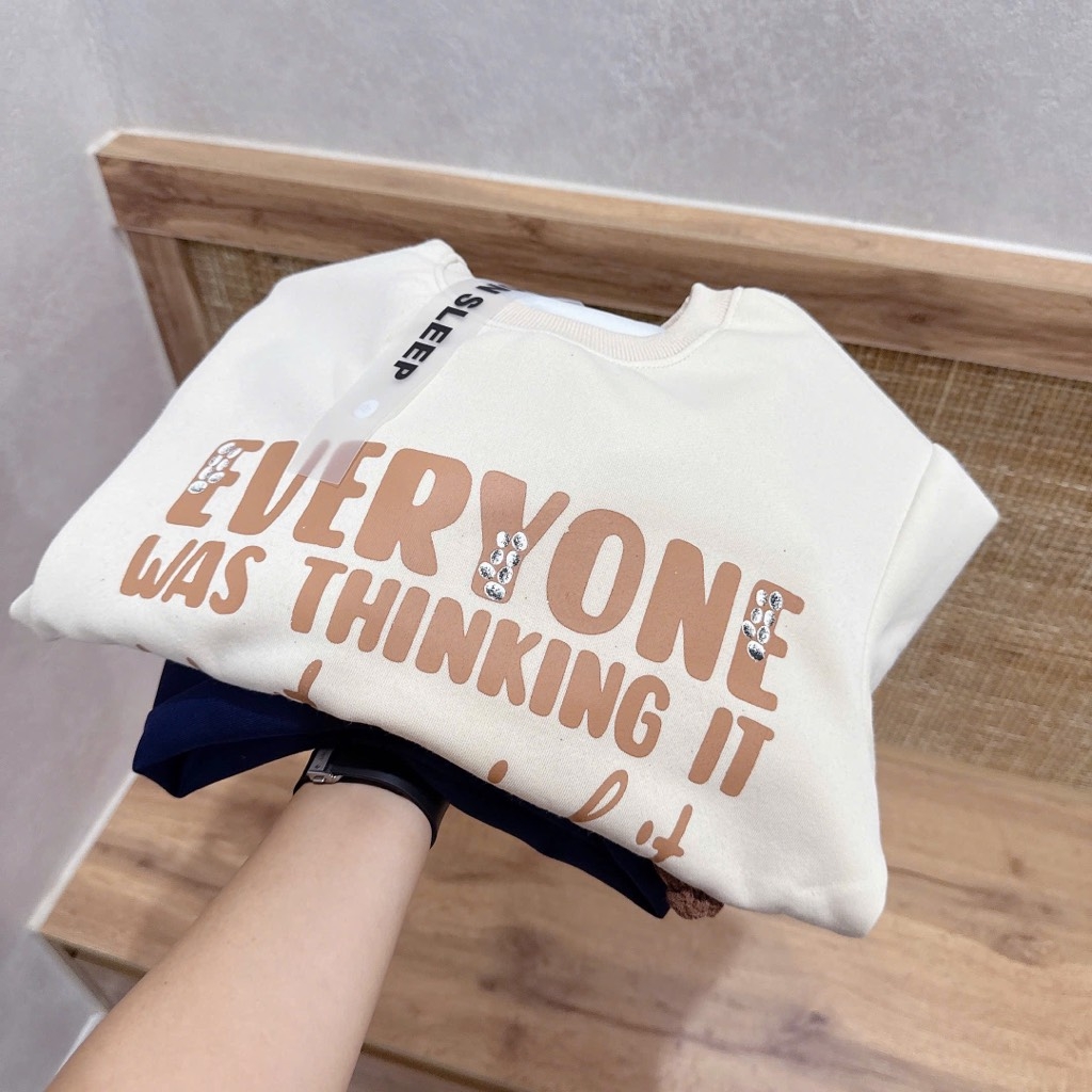 SET NỈ HAI DA EVERYONE PHỐI CHỮ NÂU NỮ THU ĐÔNG SẴN