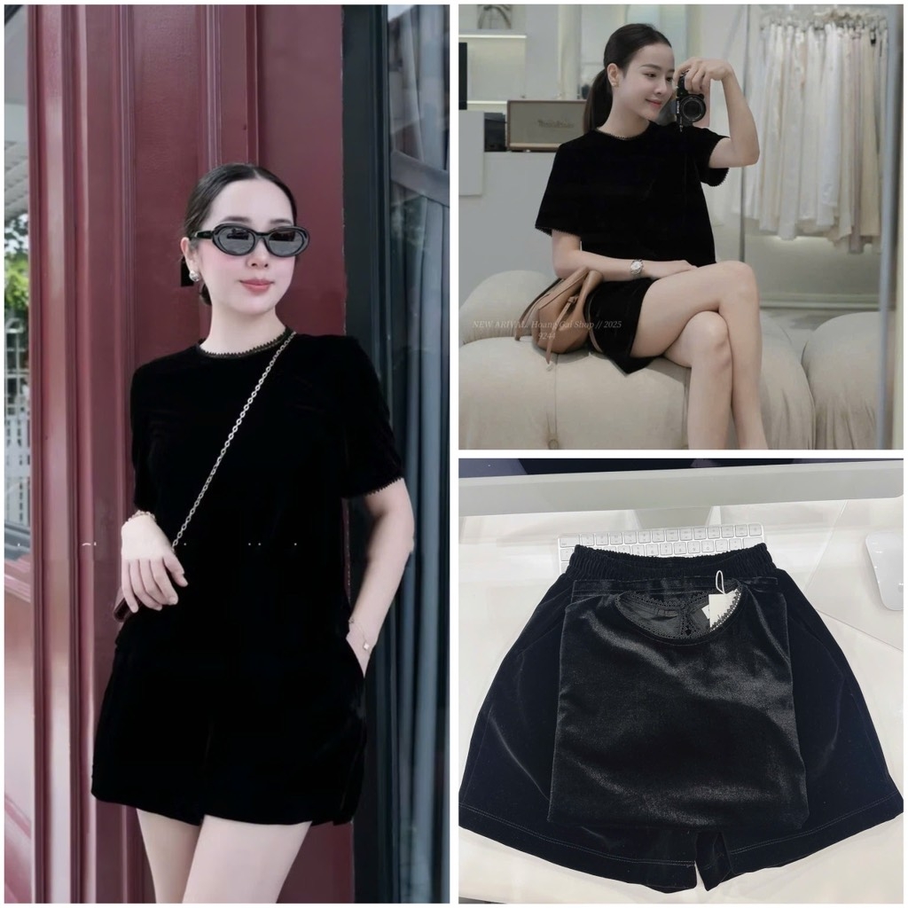 SET NHUNG PHỐI REN NƠ SAU NỮ THU ĐÔNG