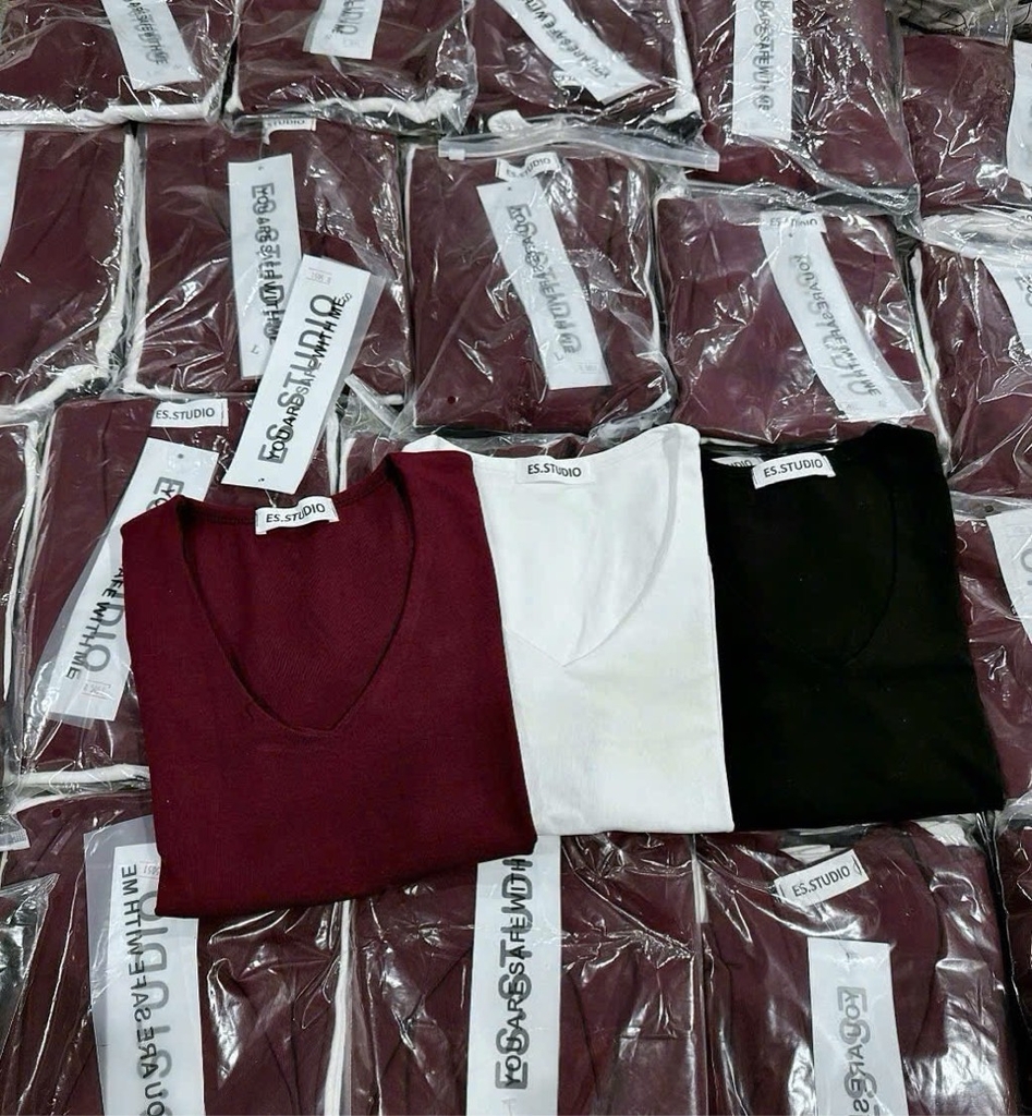 SET 3 ÁO ZIP CỔ TIM ĐEN TRẮNG ĐỎ NỮ