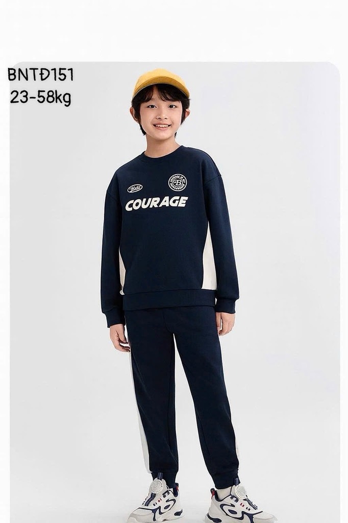 BỘ DÀI NỈ COURAGE PRACTICAL PHỐI MÀU BÉ TRAI SIZE ĐẠI