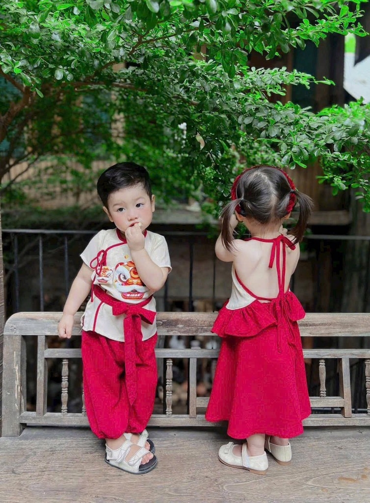 SET TRUNG THU KỲ LÂN ĐỎ BE BÉ TRAI BÉ GÁI SẴN