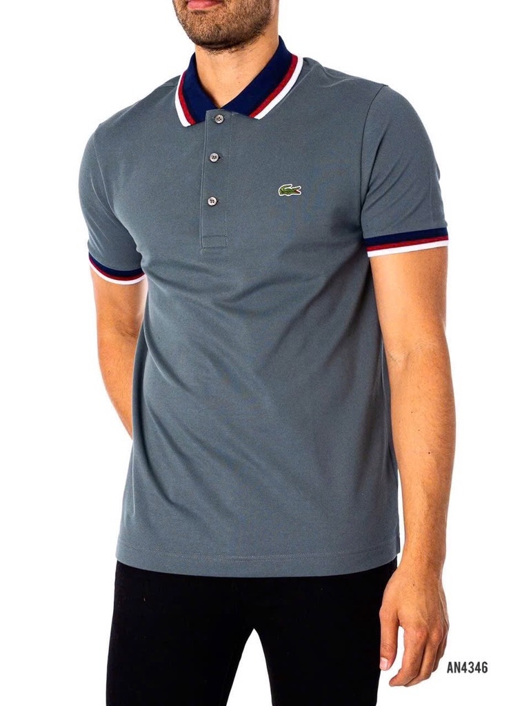 ÁO POLO THÊU CÁ SẤU CỔ VIỀN TRẮNG NAM