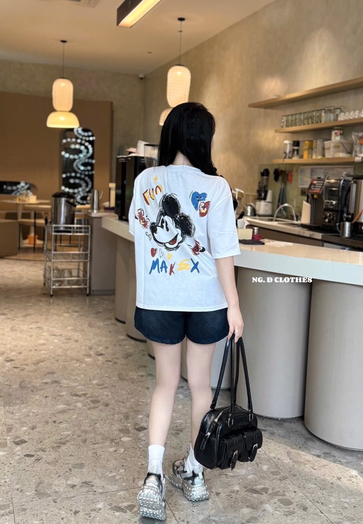 SET ÁO THUN GIẤY MICKEY KÈM QUẦN ĐÙI NỮ