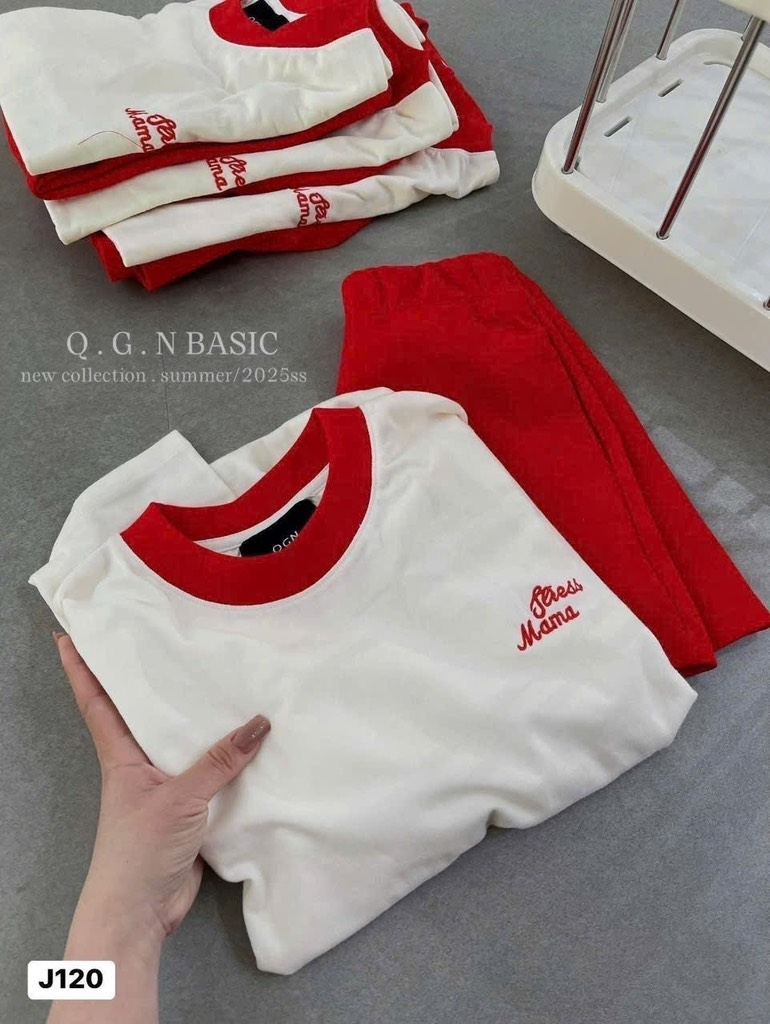 SET BỘ ÁO TRẮNG QUẦN ĐỎ NỮ