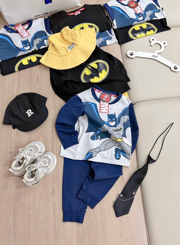 SET 2 BỘ BATMAN VÀNG ĐEN DÀI BÉ TRAI