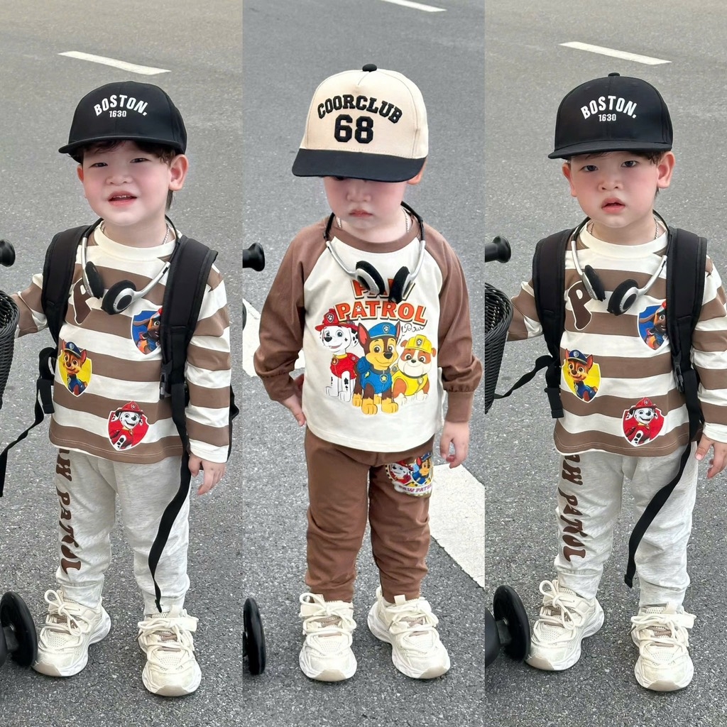 SET 2 BỘ DÀI PAW PATRAL TONE NÂU KẺ BÉ TRAI