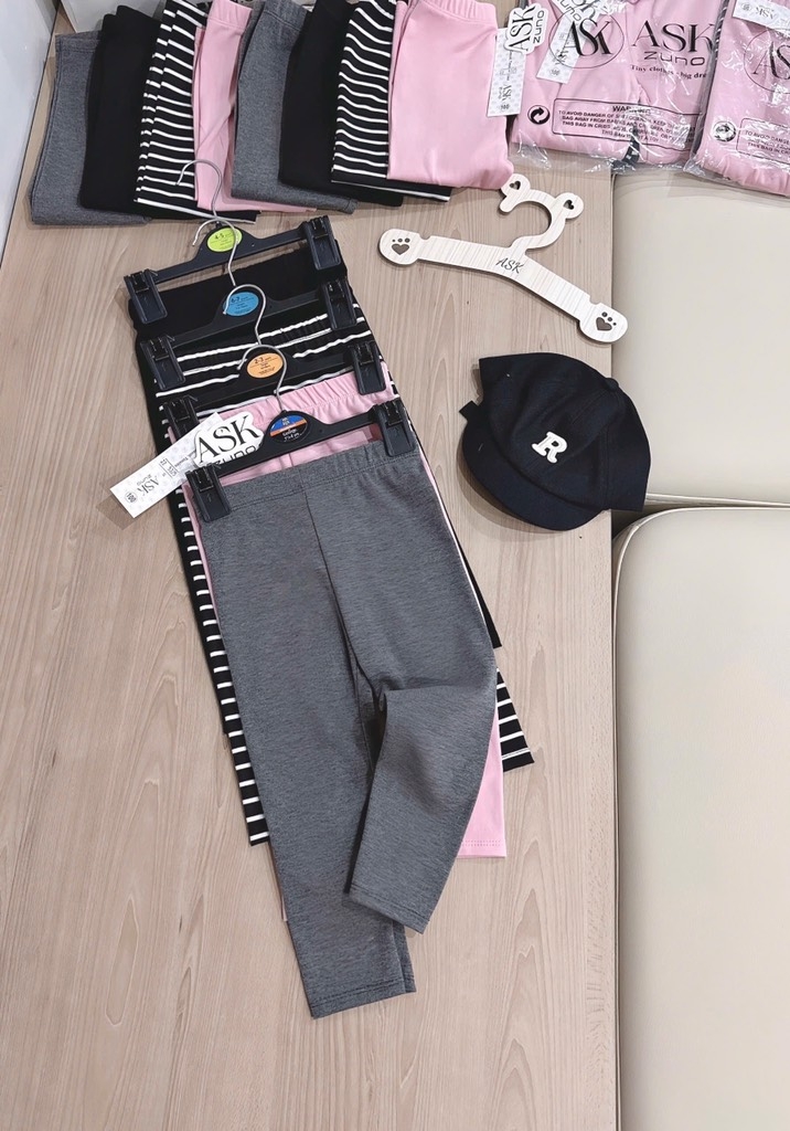 COMBO 4 QUẦN ZIP DÀI TONE GHI HỒNG BÉ GÁI