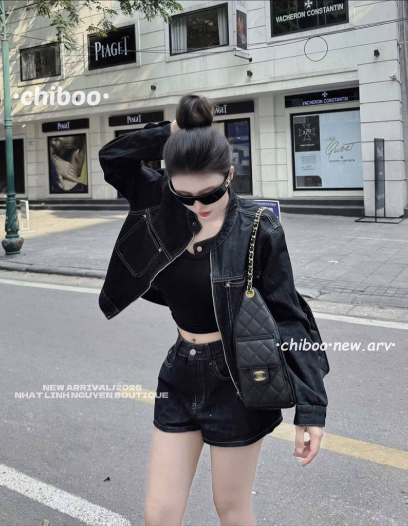 ÁO KHOÁC JEAN NỮ CỔ TÀU TÚI CÓI THU ĐÔNG SẴN