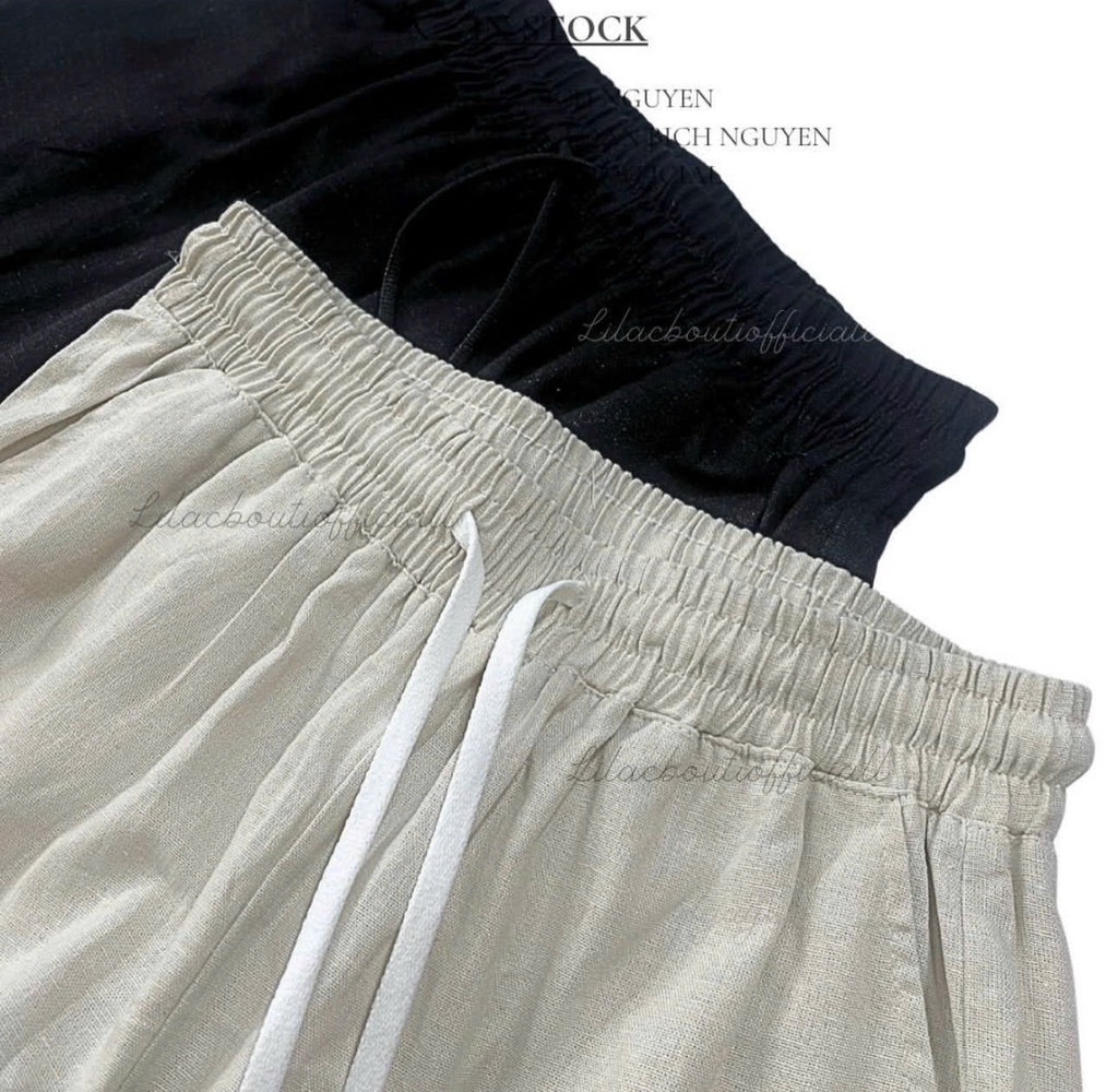 SET 2 QUẦN SUÔNG ĐEN BE CHUN DÂY NỮ