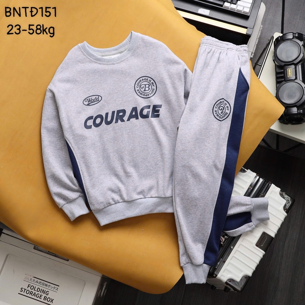 BỘ DÀI NỈ COURAGE PRACTICAL PHỐI MÀU BÉ TRAI SIZE ĐẠI