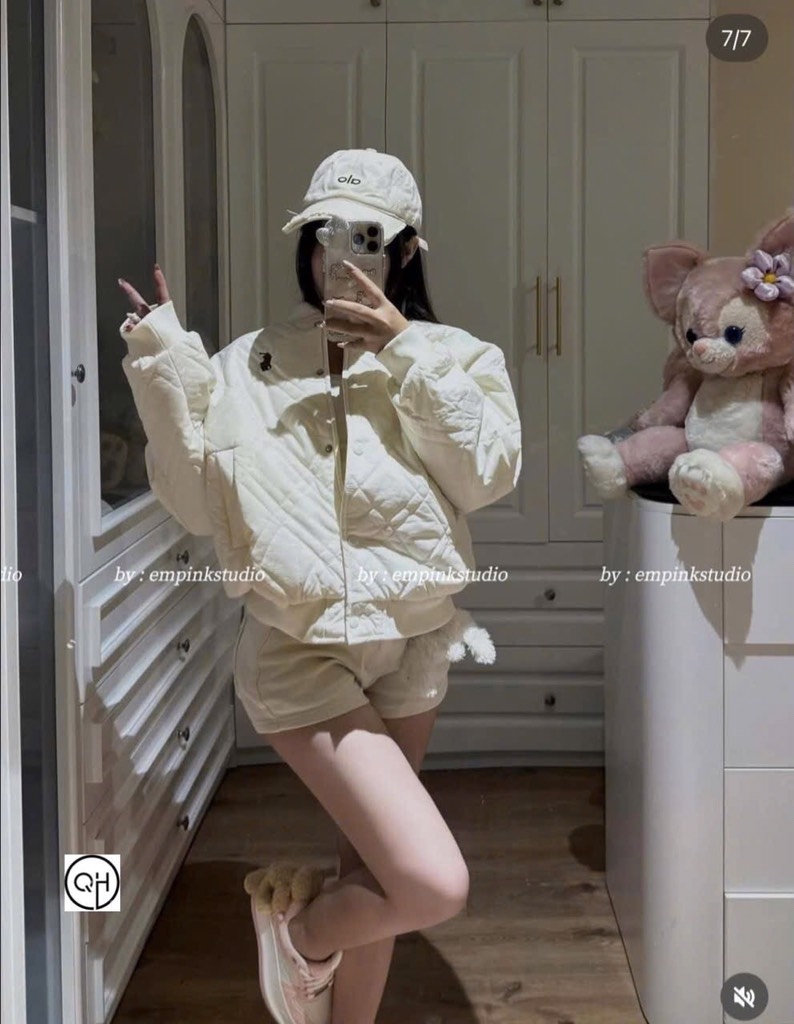 ÁO PHAO TRÁM THÊU NGỰA NỮ THU ĐÔNG SẴN