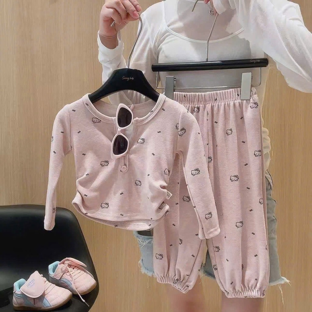 BỘ DÀI LÔNG THỎ KITTY BÉ GÁI 3 MÀU SẴN (SALE 59k)