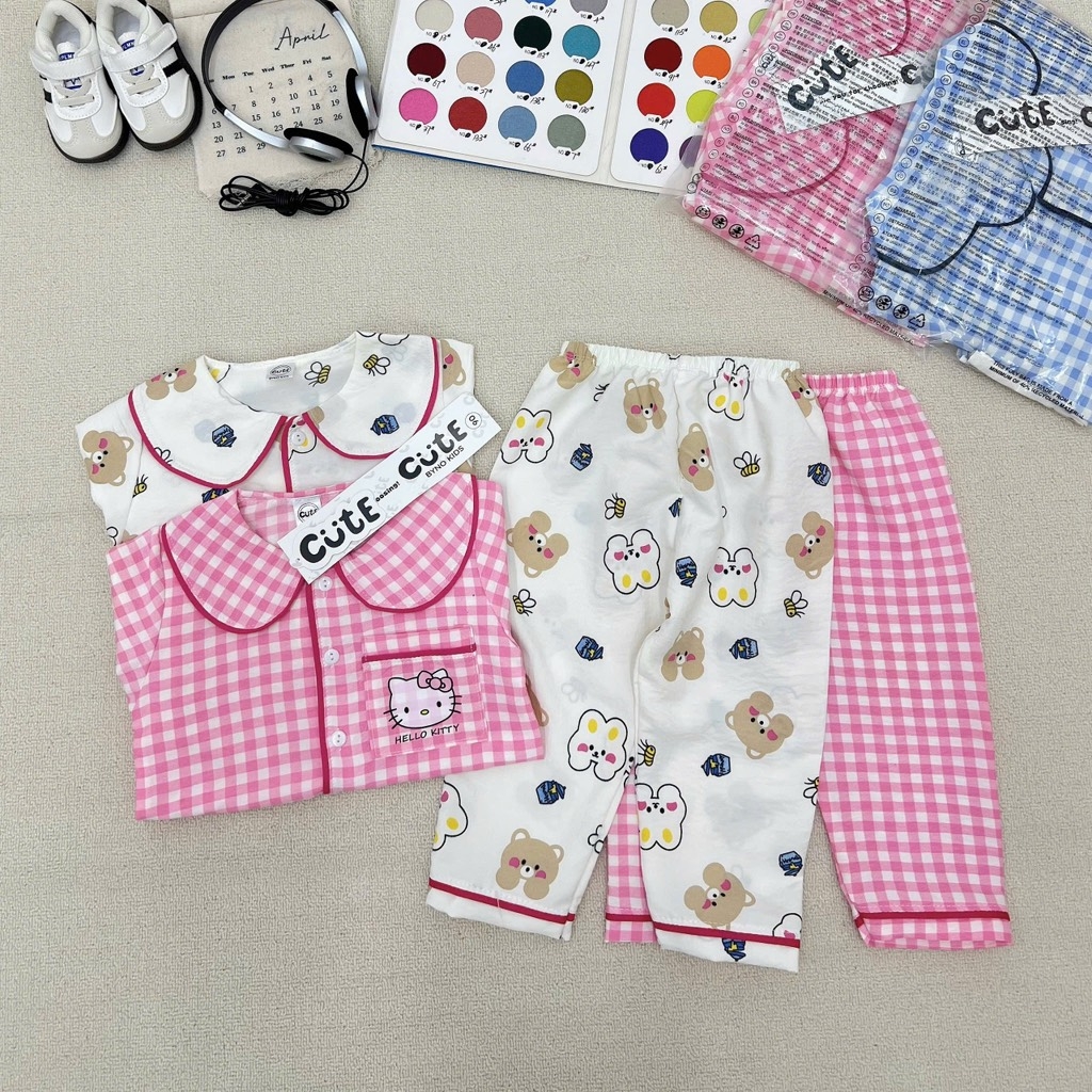 SET 2 BỘ ĐŨI DÀI PIZAMA 2 MÀU BÉ TRAI BÉ GÁI
