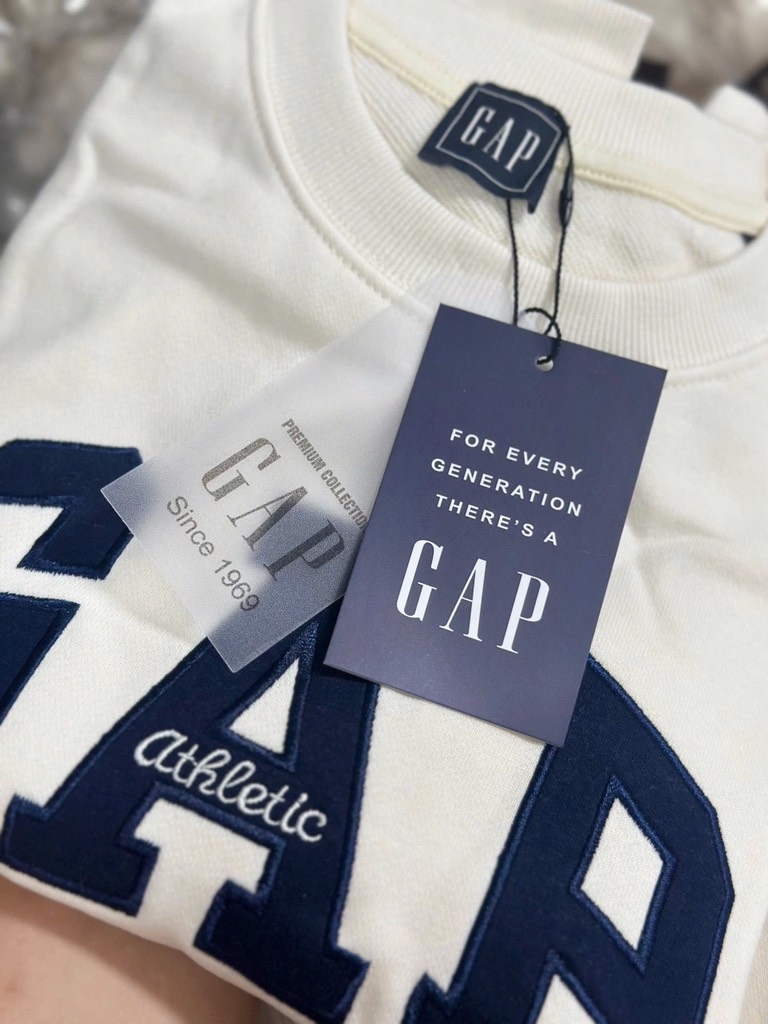 ÁO GAP XUẤT 2 MÀY XANH THAN TRẮNG NỮ SẴN