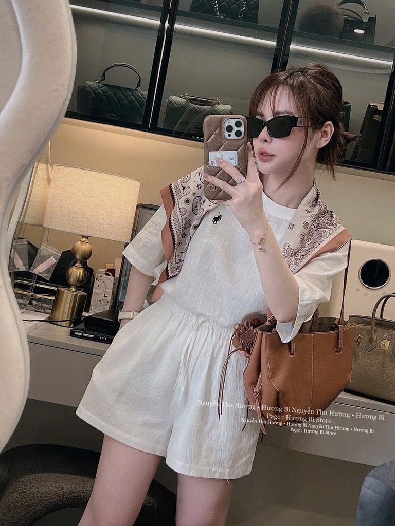 SET BỘ NỮ THÊU NGỰA KÈM KHĂN NỮ