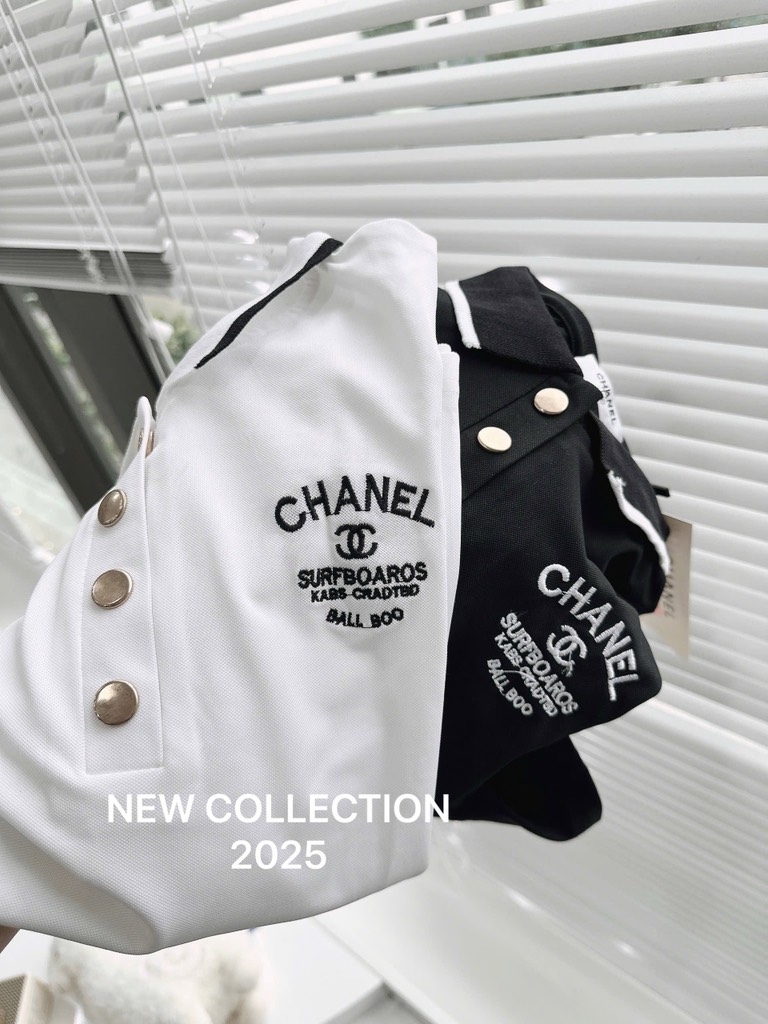 ÁO POLO CHANEL CỘC TAY CỔ BO CÚC ĐỒNG NỮ SẴN
