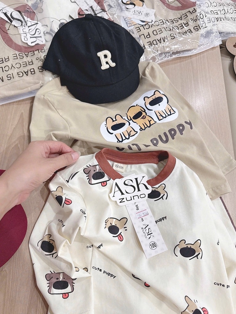 SET 2 BỘ DÀI COTTON CUTE PUPPY SIÊU CƯNG BÉ TRAI