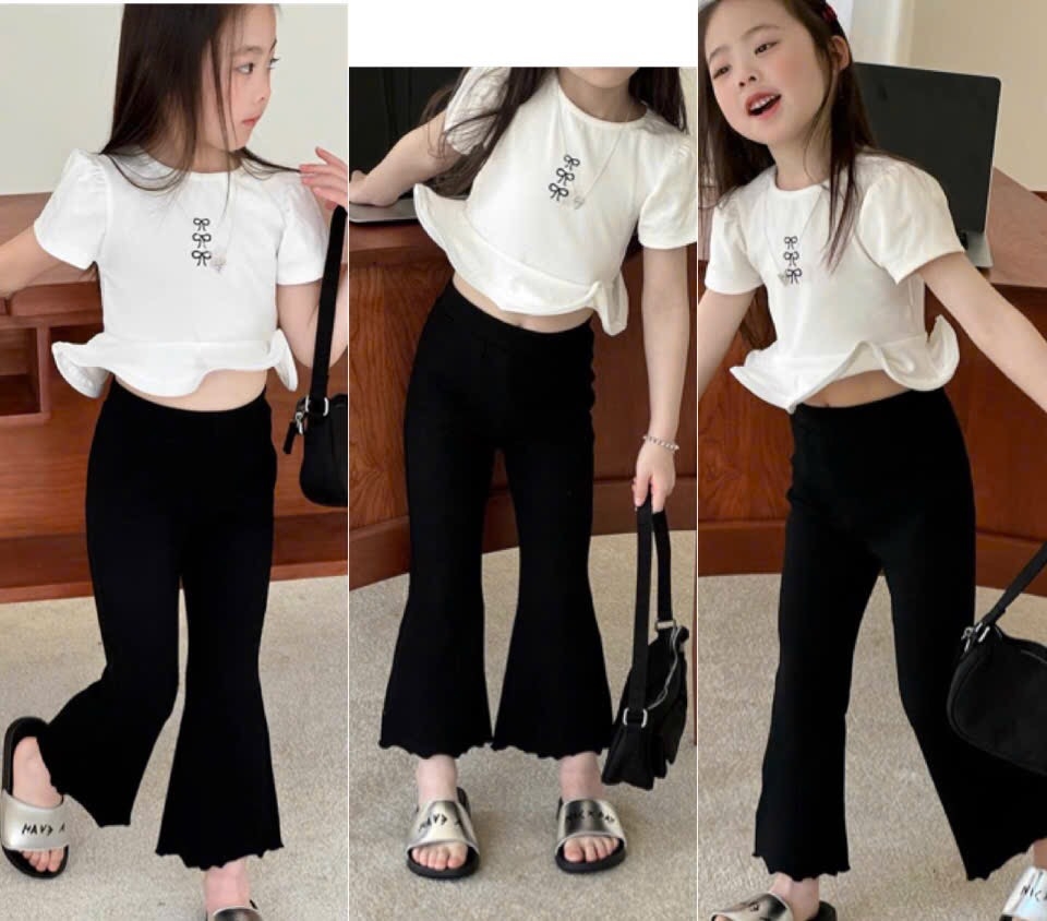 SET 3 QUẦN TĂM LOE DÀI TONE BE HỒNG ĐEN BÉ GÁI