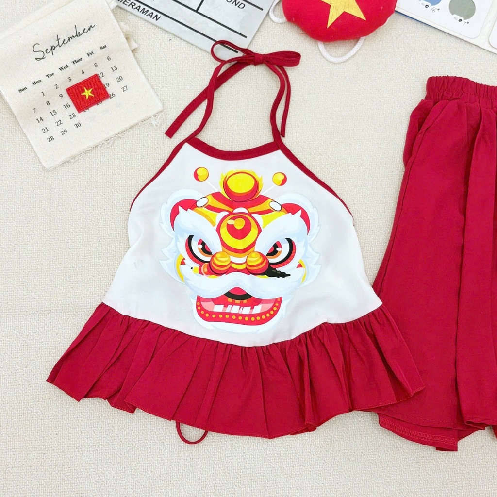 SET TRUNG THU KỲ LÂN ĐỎ BE BÉ TRAI BÉ GÁI SẴN