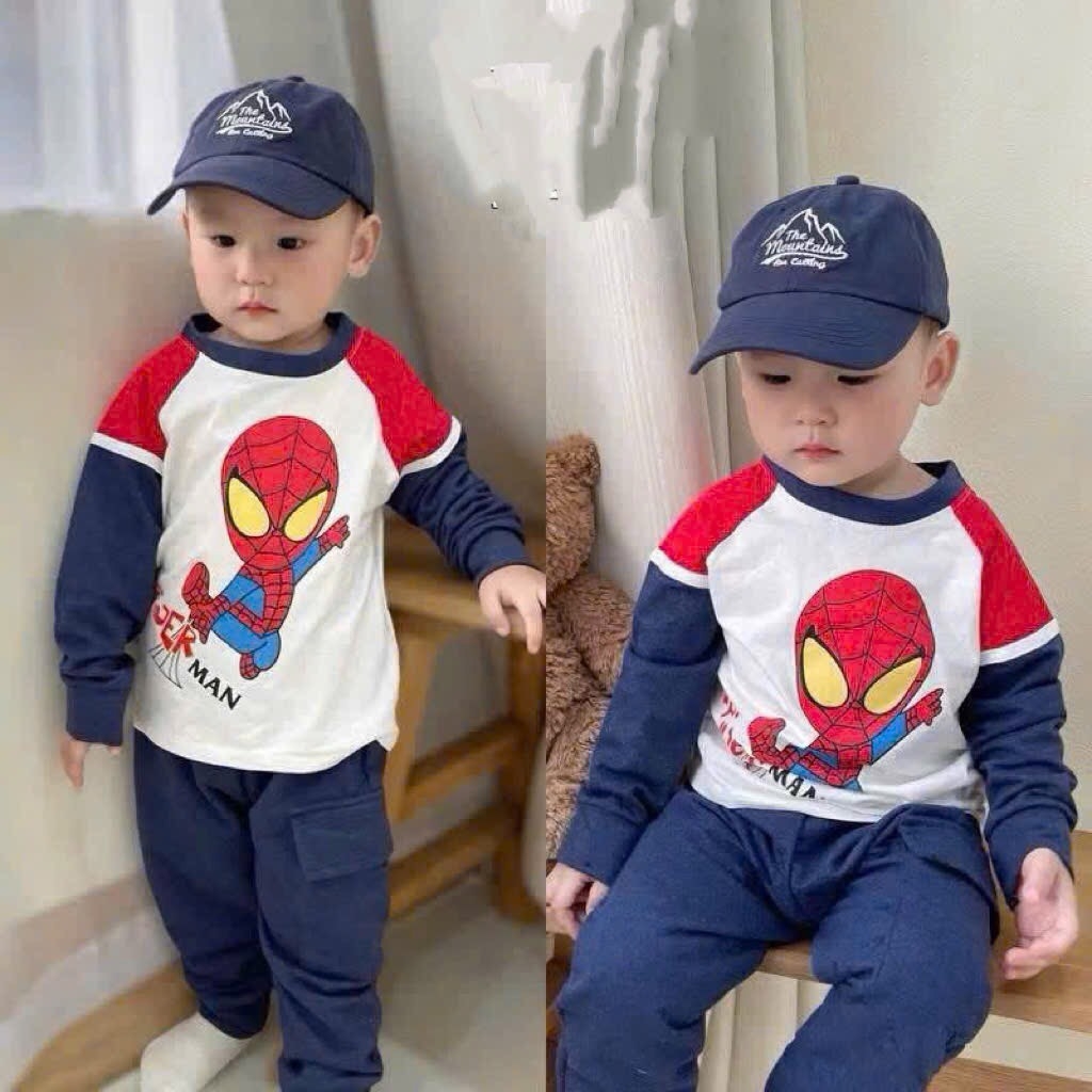 SET BỘ DÀI SPIDER - MAN QUẦN TÚI HỘP BÉ TRAI