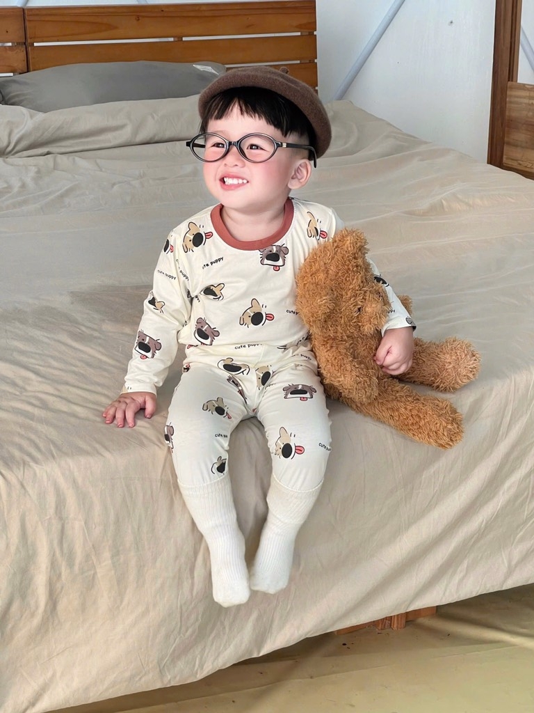 SET 2 BỘ DÀI COTTON CUTE PUPPY SIÊU CƯNG BÉ TRAI