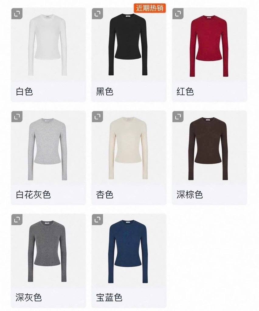 SET 3 ÁO ĐEN ĐỎ TRẮNG DÀI TAY NỮ THU ĐÔNG SẴN