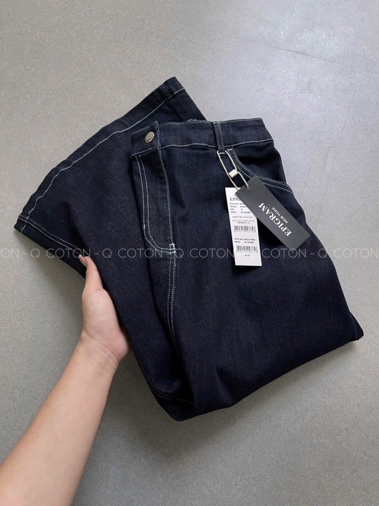 CHÂN VÁY DÀI JEAN NỮ CHỈ NỔI XẺ SAU SẴN
