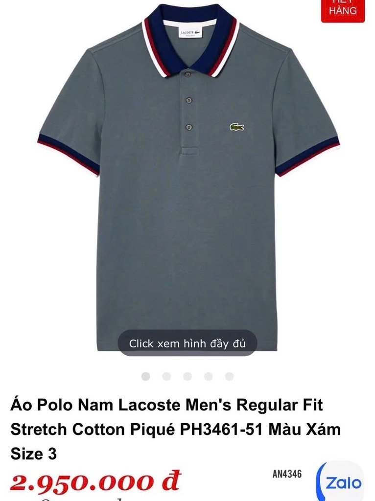 ÁO POLO THÊU CÁ SẤU CỔ VIỀN TRẮNG NAM