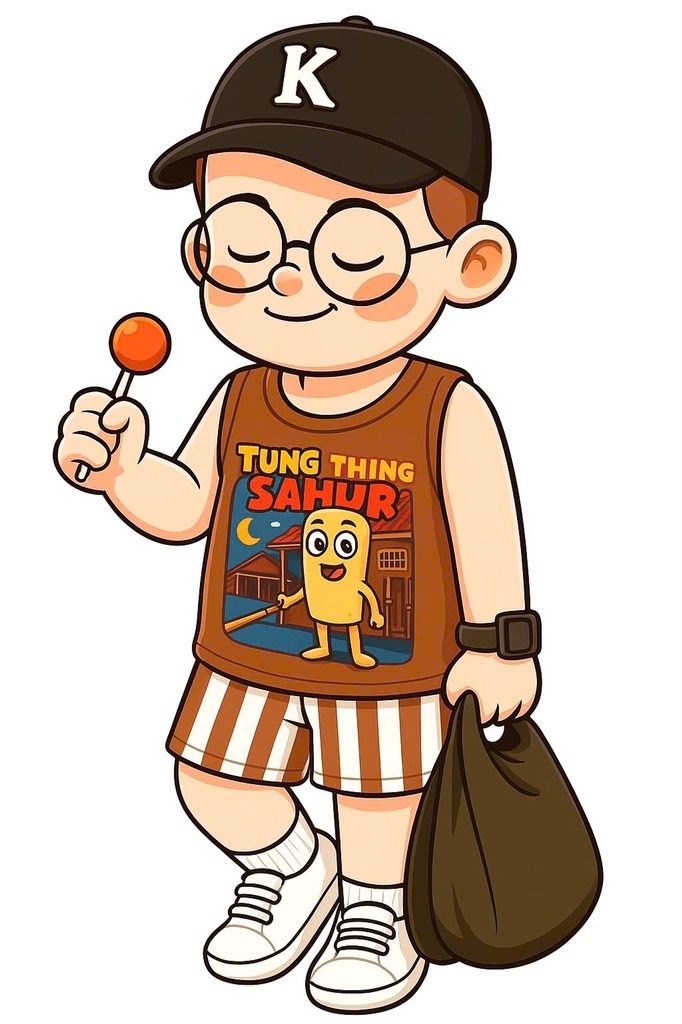 SET BA LỖ TUNGTUNG SAHUR QUẦN SỌC NÂU TÂY CHO BÉ TRAI (xả 45k)