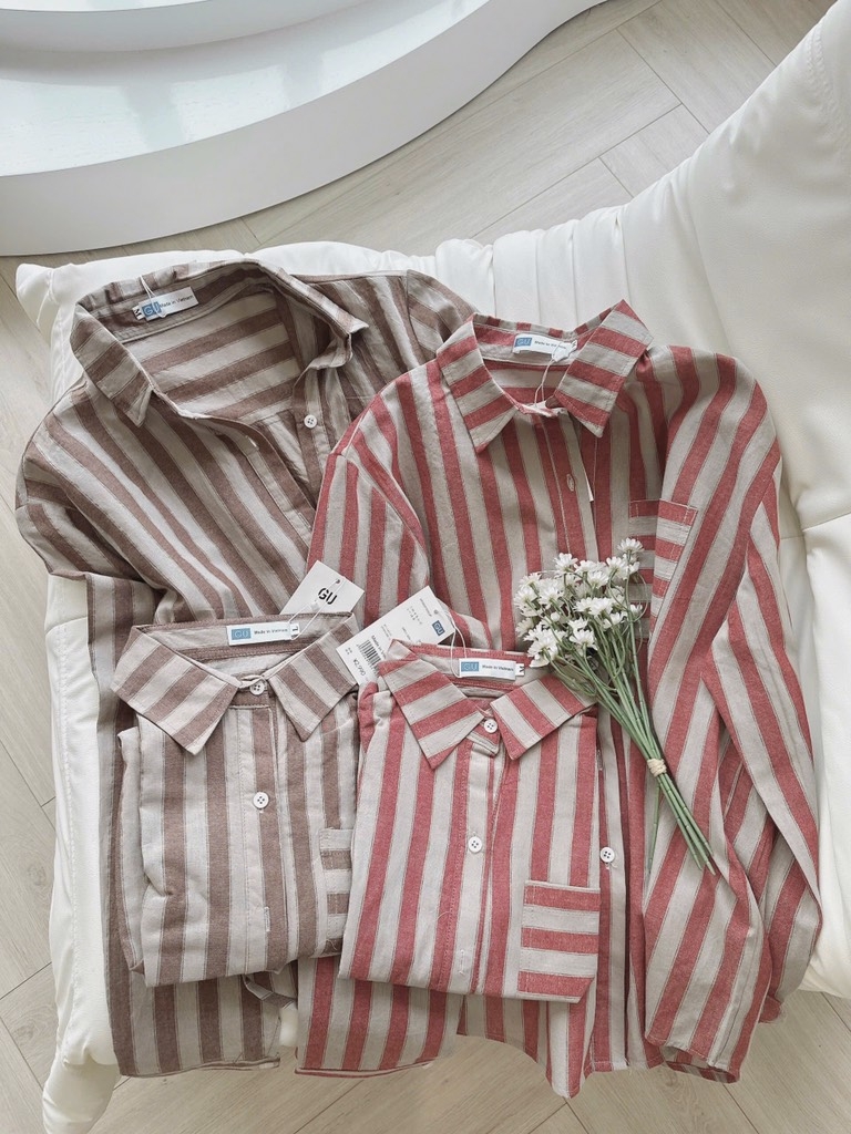 ÁO SƠ MI KẺ SỌC TÚI TRƯỚC NỮ(SALE 89k)