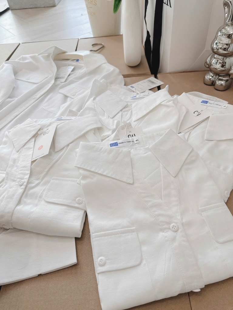 ÁO SƠ MI GU 2 TÚI NẮP TAY DÀI NỮ