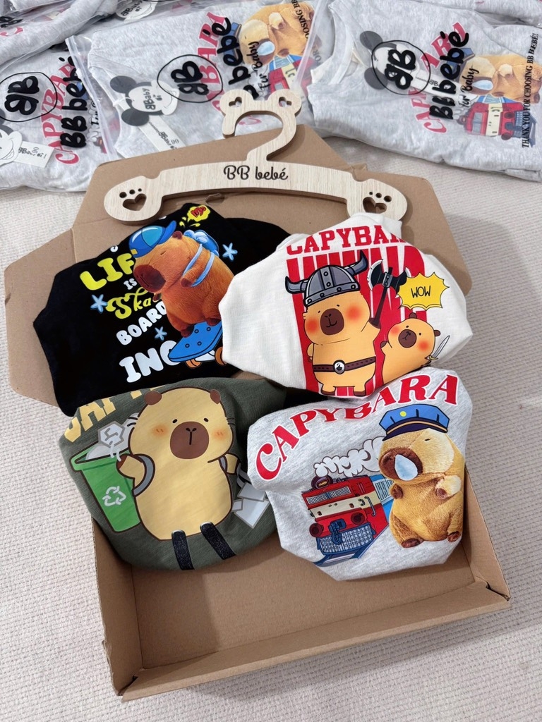 SET 4 ÁO CAPY3RA CỘC TAY BÉ TRAI