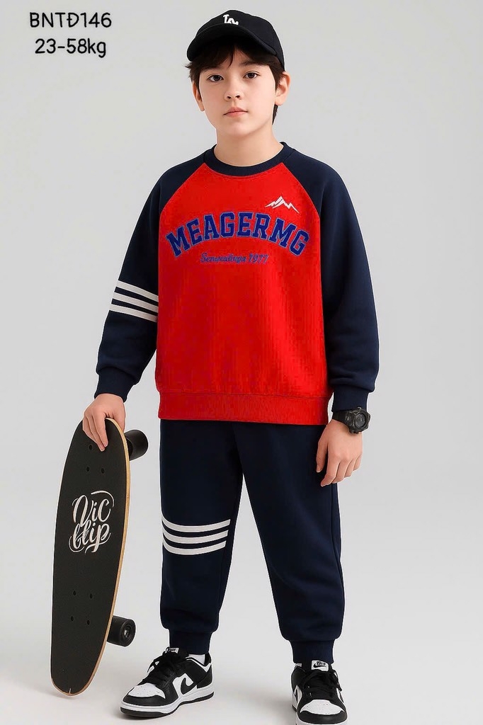 BỘ NỈ DÀI DA CÁ XUẤT PHỐI MÀU JUSTICE MEAGER COURAGE SIZE ĐẠI BÉ TRAI