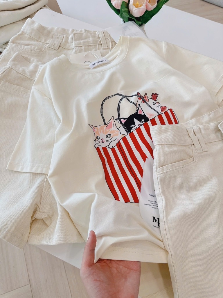 SET MÈO BẮP RANG BƠ MIX SOOC NỮ