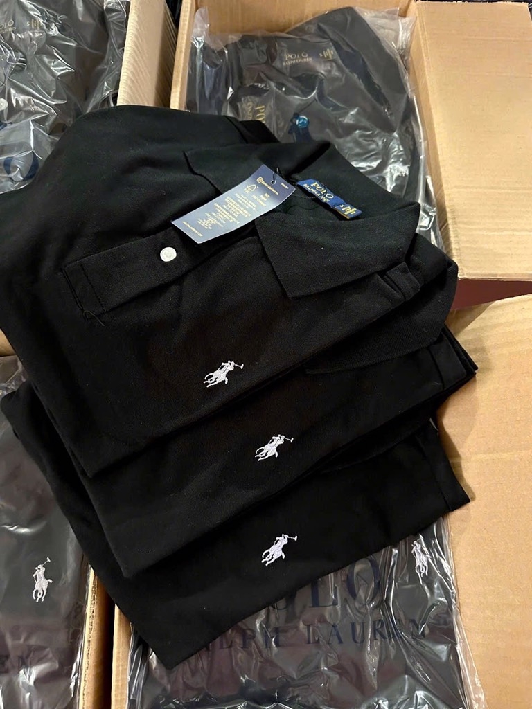 ÁO POLO ĐEN CỘC TAY THÊU NGỰA NỮ