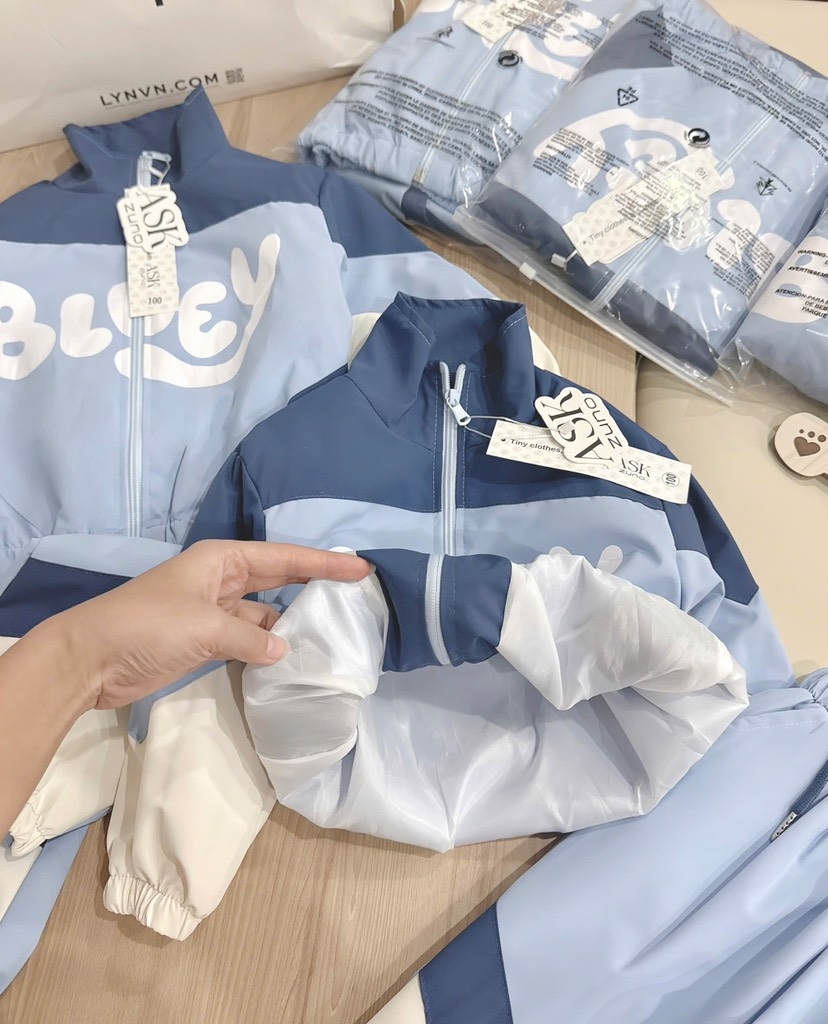 SET BỘ GIÓ DÀI BLUEY MÀU XANH BÉ TRAI
