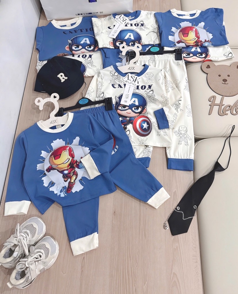 SET 2 BỘ DÀI IRONMAN CAPTION SIÊU NGẦU BÉ TRAI