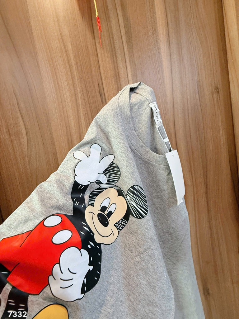 BỘ DÀI MICKEY XÁM QUẦN KẺ NỮ THU ĐÔNG SẴN