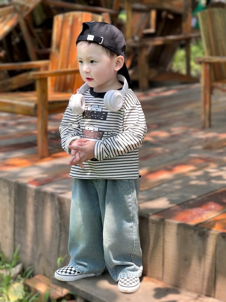 SET BỘ DÀI ÁO PHÔNG KẺ QUẦN BÒ BÉ TRAI SẴN(XẢ 89k)