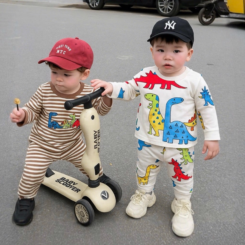 SET 2 BỘ DÀI KHỦNG LONG CHẤT XƯỢC BÉ TRAI (SALE 86k)