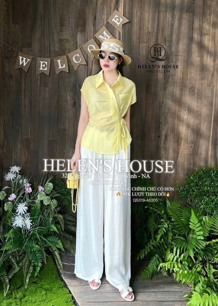 SET ÁO VÀNG QUẦN SUÔNG NỮ(XẢ 99k)