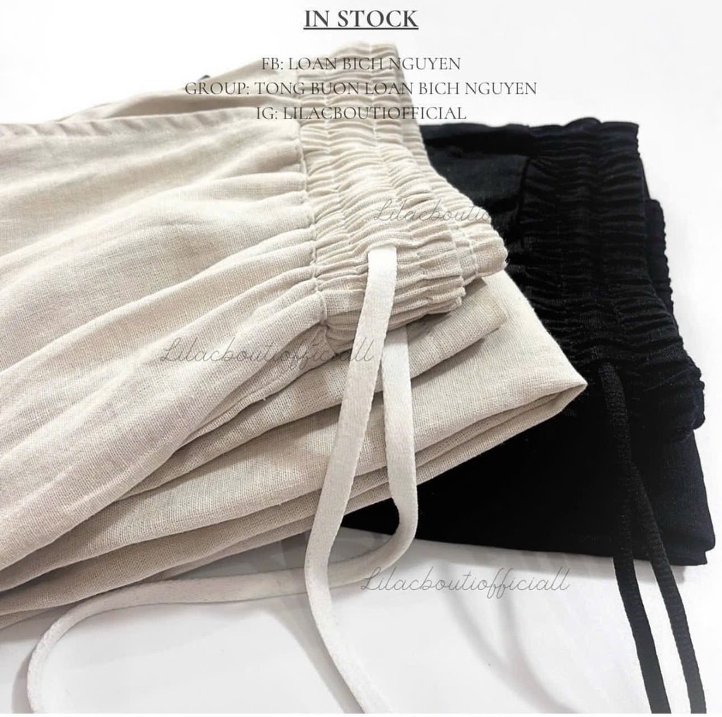 SET 2 QUẦN SUÔNG ĐEN BE CHUN DÂY NỮ