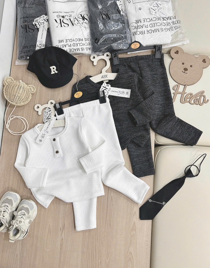 SET BỘ LEN TIÊU 2 MÀU BÉ TRAI