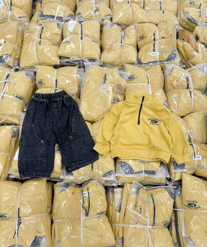 SET BỘ DÀI ÁO NỈ VÀNG QUẦN BÒ BÉ TRAI