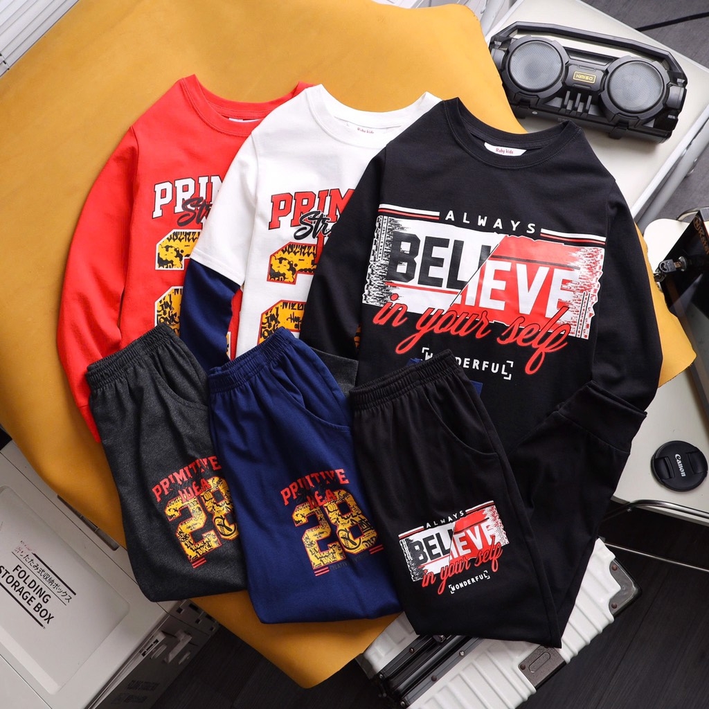 SET BỘ DÀI TAY SIZE ĐẠI 6 MÀU BÉ TRAI