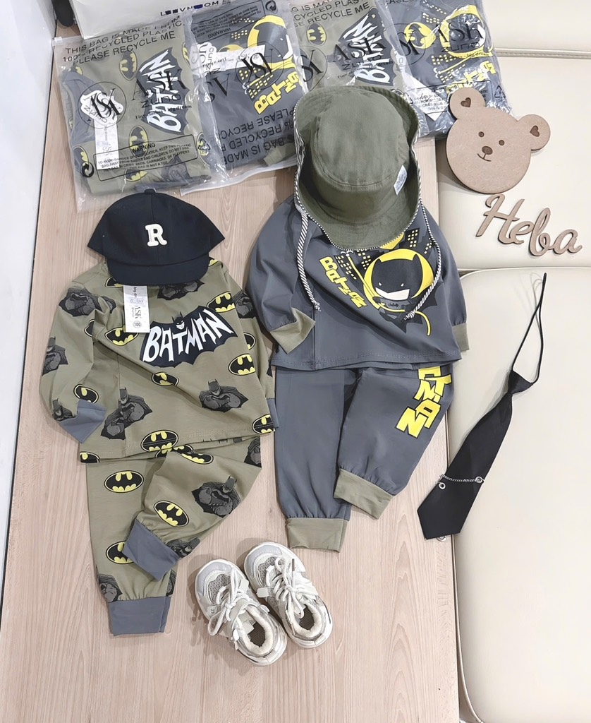 SET 2 BỘ DÀI BATMAN RÊU GHI BÉ TRAI